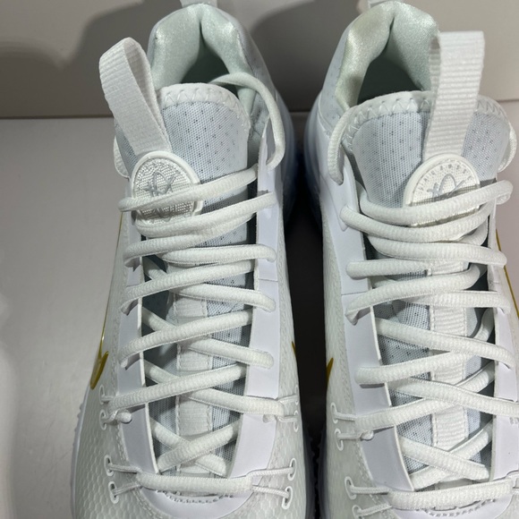 Nike Huarache 9 Elite TF Turf LAX FN0310-100 White Gold Mens Sz. 10 Lacrosse New - Picture 8 of 12